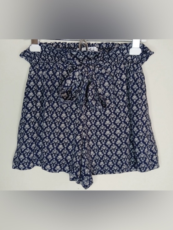 Hollister Pants - Hollister Navy Blue and White Ultra High-Rise Floral Viscose Shorts